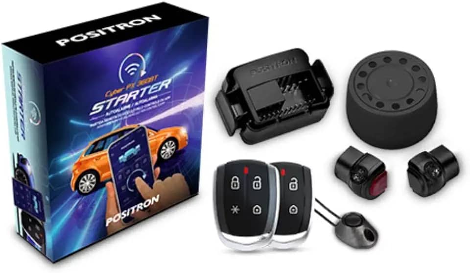 Alarme Para Carro Universal Positron PX360BT Starter Comando via Smartphone Android/iOS Controle Remoto Anticlonagem