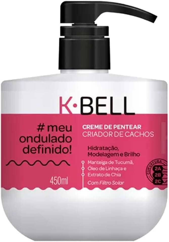 K-BELL Meu Ondulado Definido Creme de Pentear 450ml – Controle do Frizz, Definição Natural e Hidratação Intensa