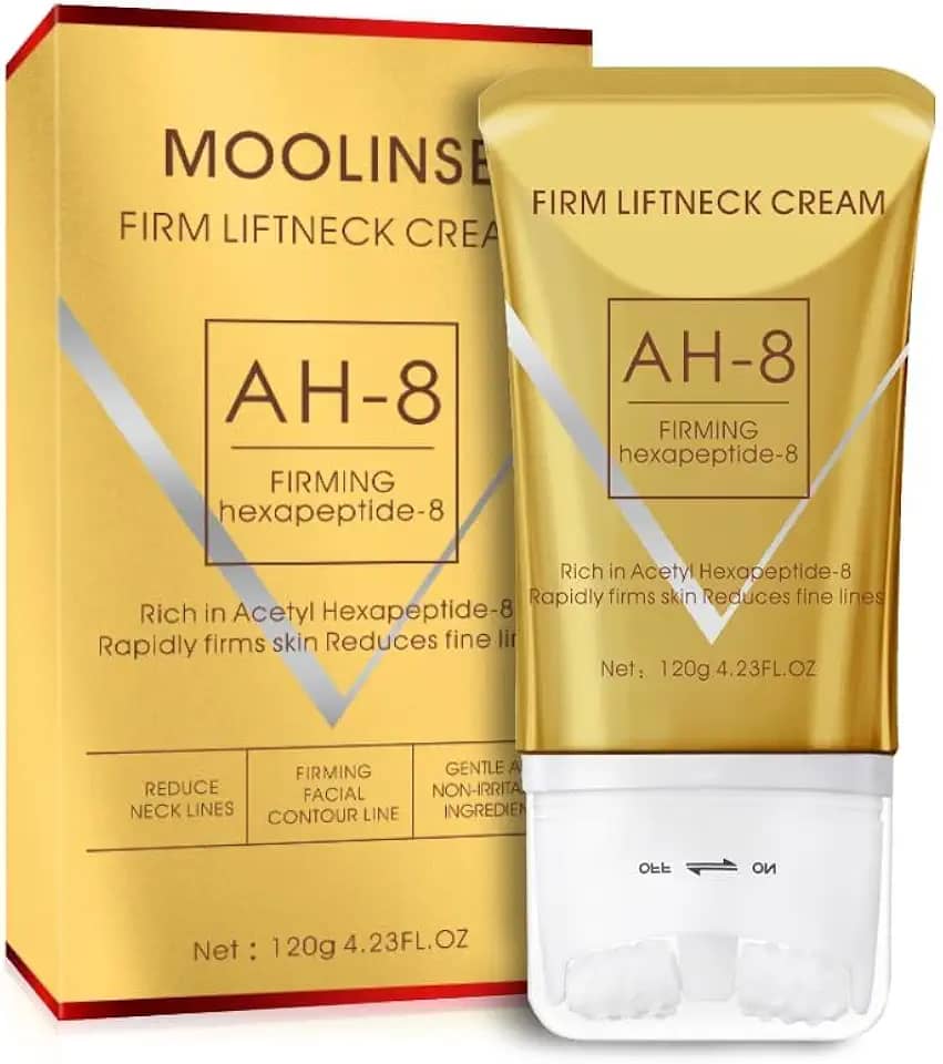 AH-8 Creme firmador para o pescoço para conforto de cuidados com o corpo da pele crepey, contém hexapeptídeo, loções hidratantes e apertadoras, cosméticos para cuidados com a pele, reparação