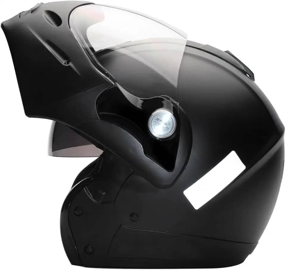 Capacete de Moto Mixs MX Captiva Route Brilhante Com Viseira Interna Solar Óculos de Sol Articulado Escamoteável Robocop Cinza Com Cinza