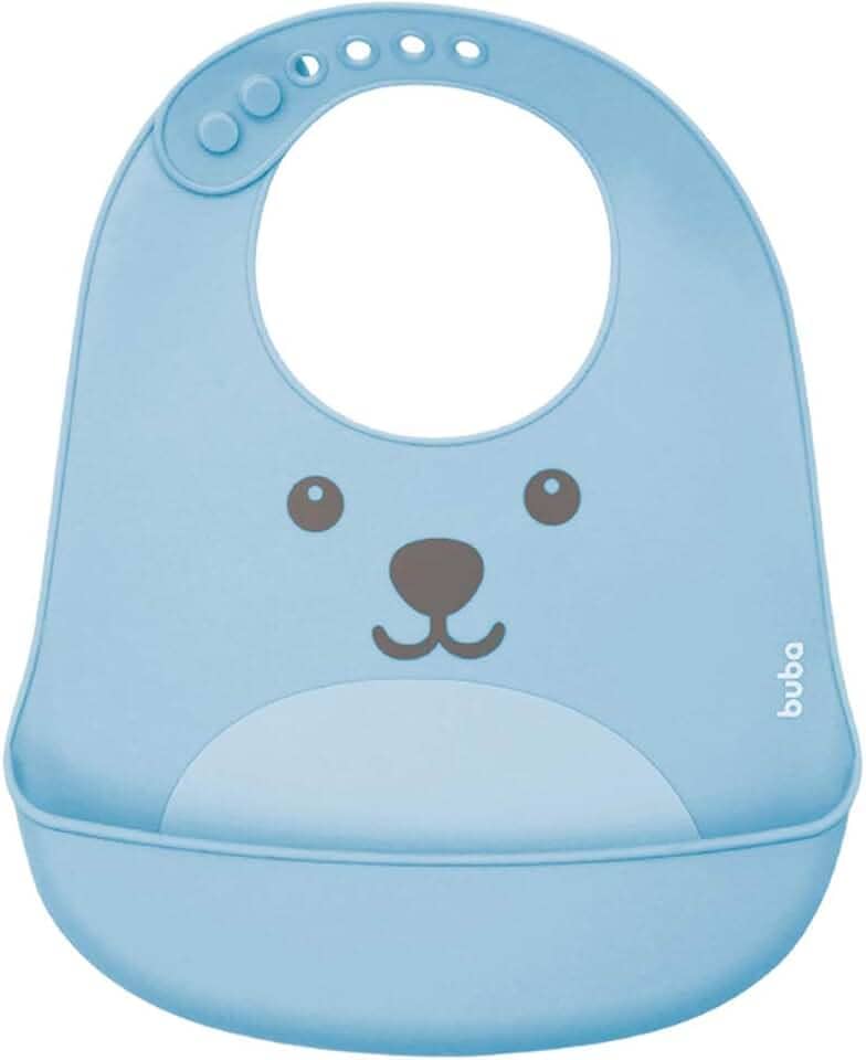 Buba, - Azul, Babador De Silicone Com Pega Migalhas Gumy Bebê Unissex, Azul (Blue), Único