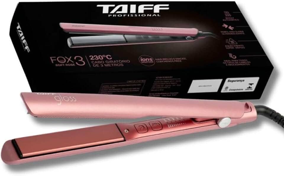 Prancha de cabelo Taiff Gloss Rose 5 Temperaturas - Bivolt