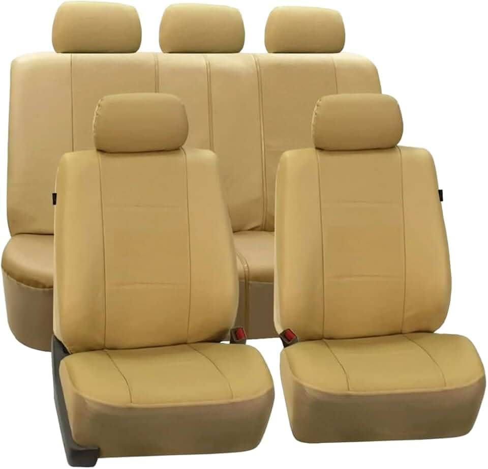 Jogo de Capa Banco Carro Universal em Couro Automotivo (Bege)