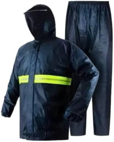 Capa de Chuva Para Motoqueiro Impermeável Azul Capa para Motoboy com Touca Faixa Refletiva e Proteção