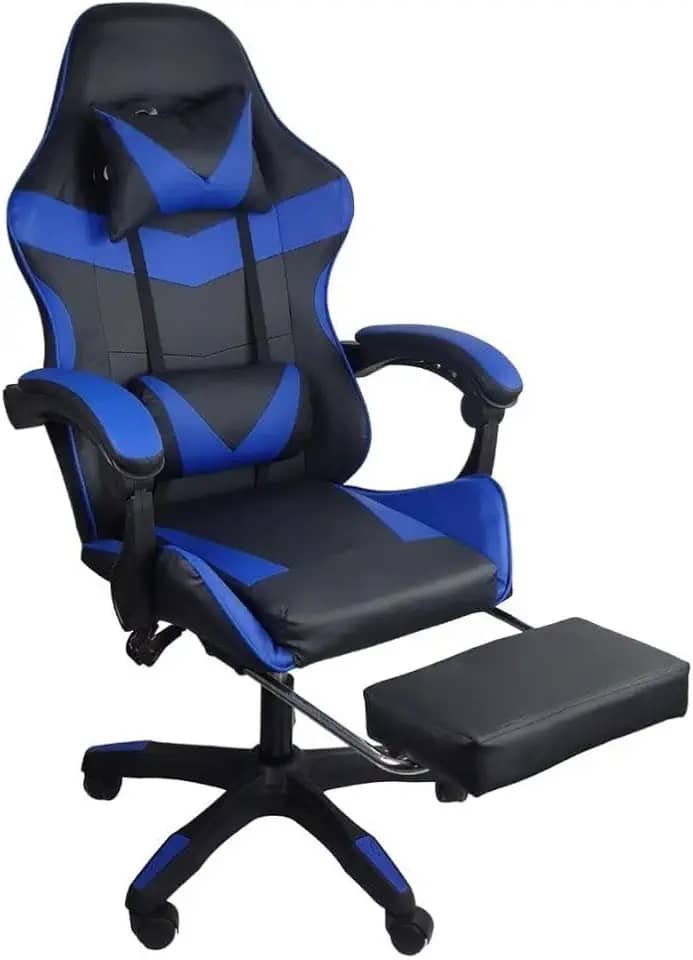 Cadeira Gamer Stillus Ergonômica Com Apoio Para Os Pés - Azul