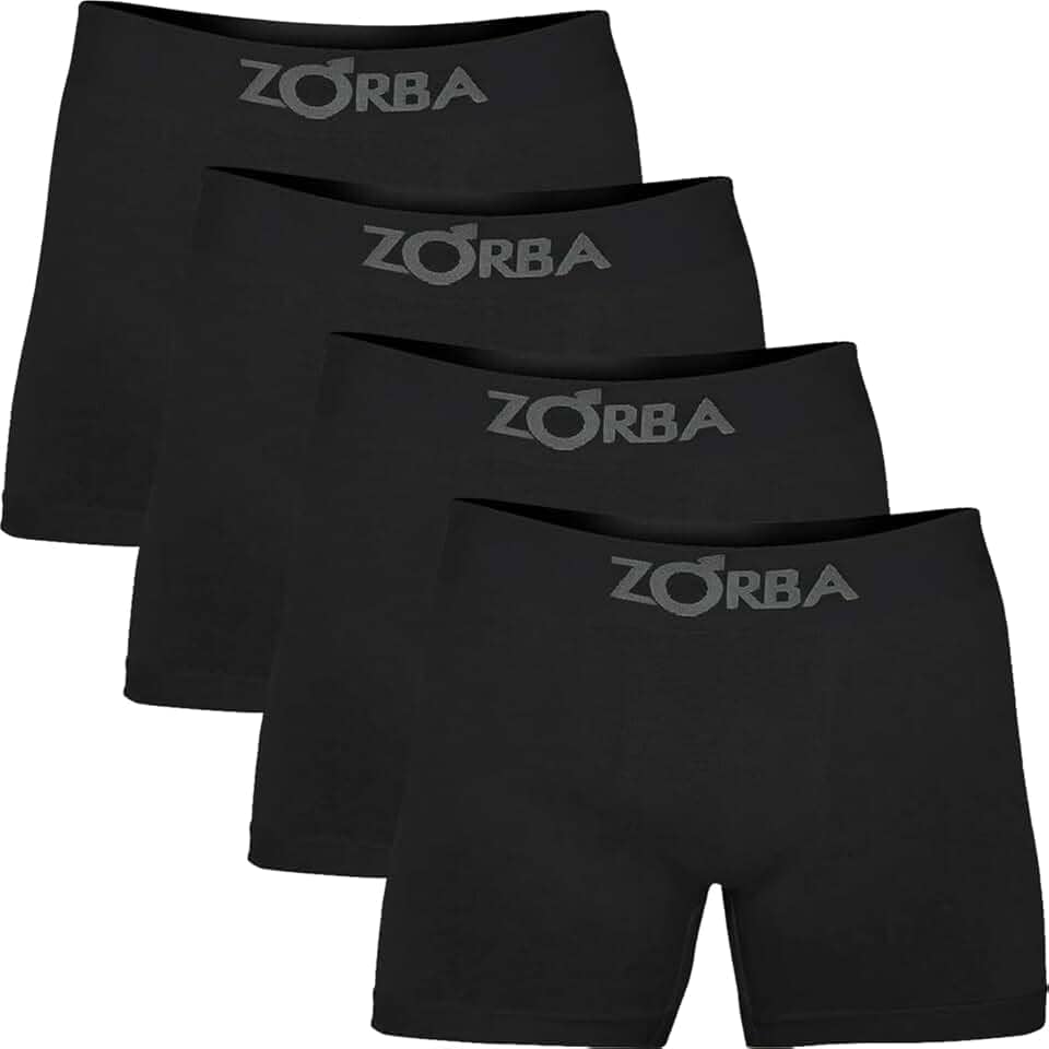 Kit com 4 Cuecas Boxer Algodão Sem Costura Zorba