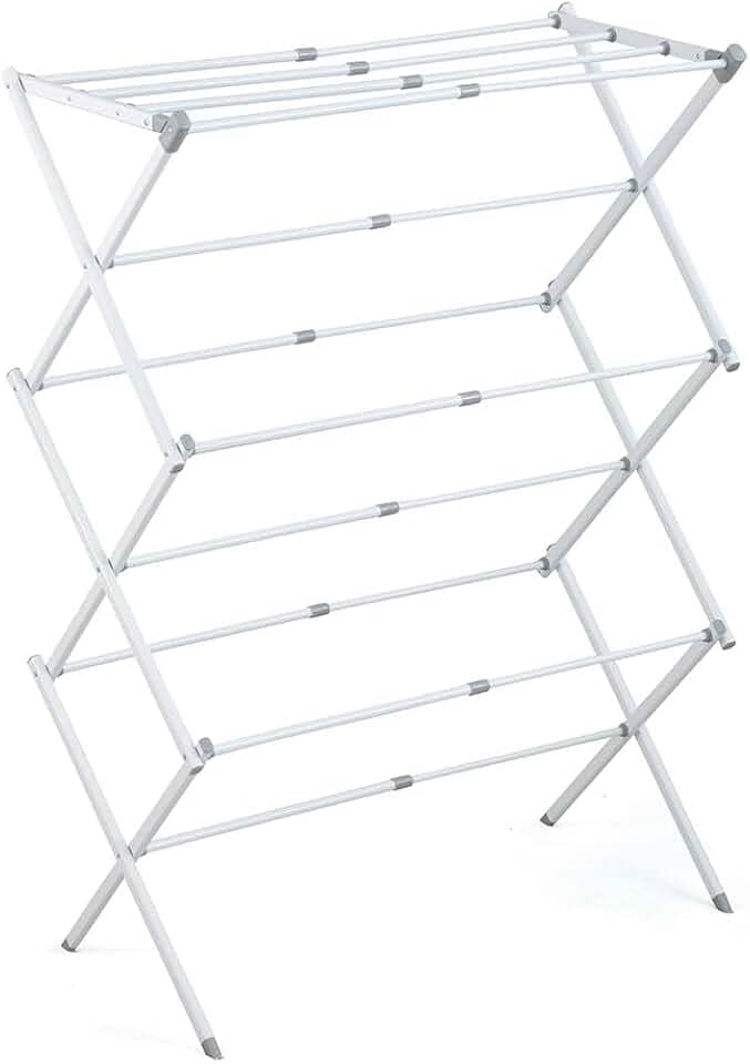 Powermaid Varal de chão retrátil branco Suporte de até 10kg com base antiderrapante - Branco