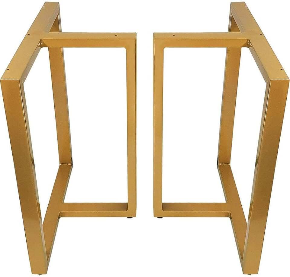 Base de Mesa de Jantar Kansas para Tampos de Vidro Pedra e Madeira até 200cm x 100cm - dourado