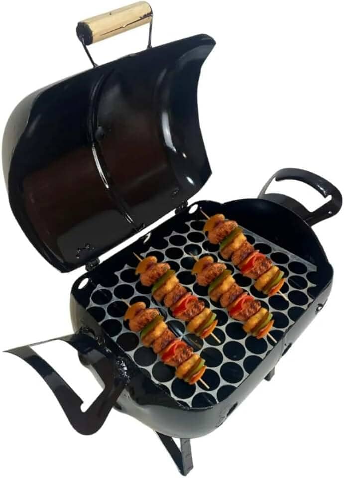 Churrasqueira Móvel A Carvão 47x32cm Tambor Mini Preta