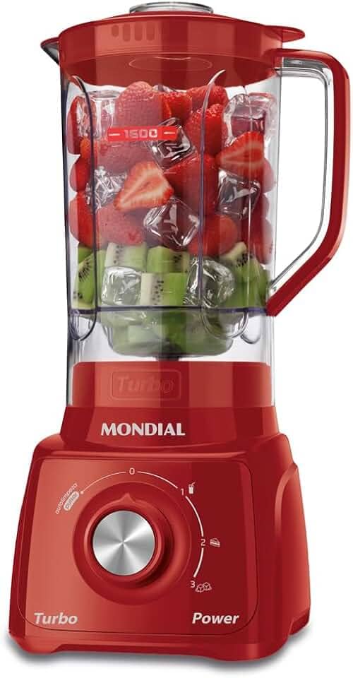 MONDIAL Liquidificador Turbo Power 550W, 110V, Vermelho, 1,6L - L-99 FR