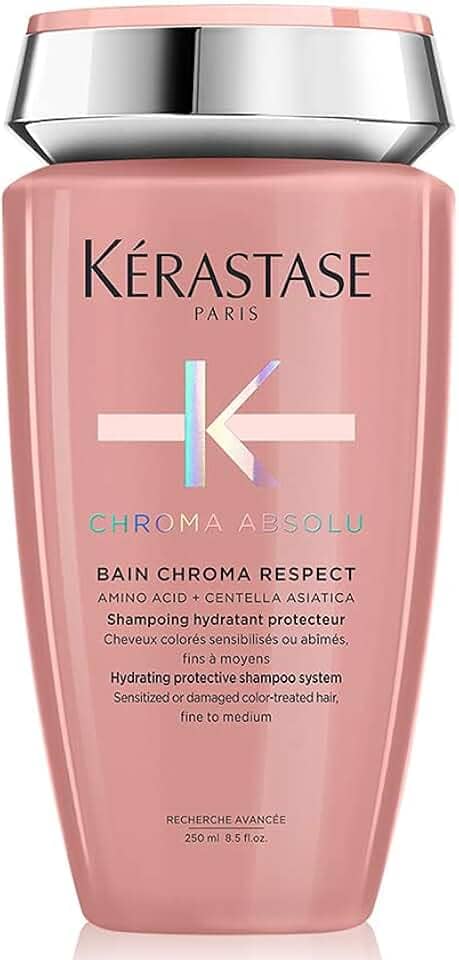 Kérastase Shampoo Chroma Absolu Bain Chroma Respect, Para Cabelos coloridos, Proteção de cor, Aminoácido, Centelha Asiática, 250 ml