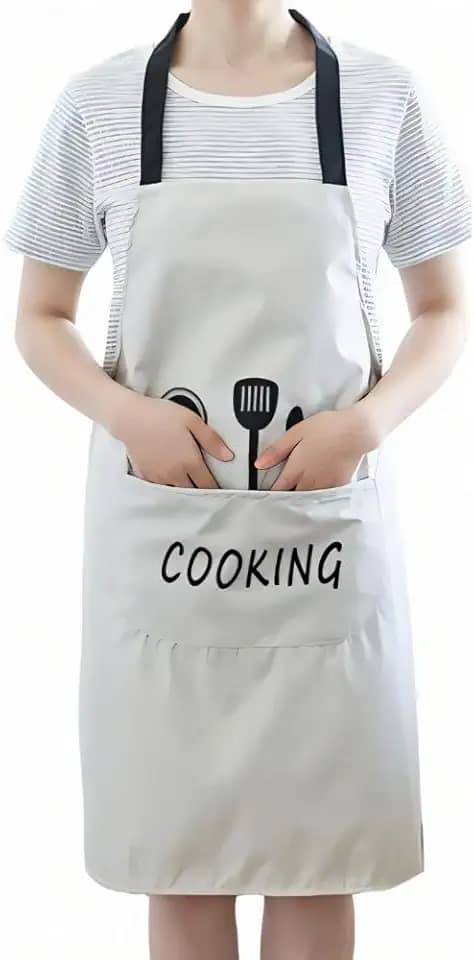 Avental Impermeável Ajustável Com Bolso PVC Anti-Manchas Fácil de Limpar Cozinha Churrasco 60cm x 90cm