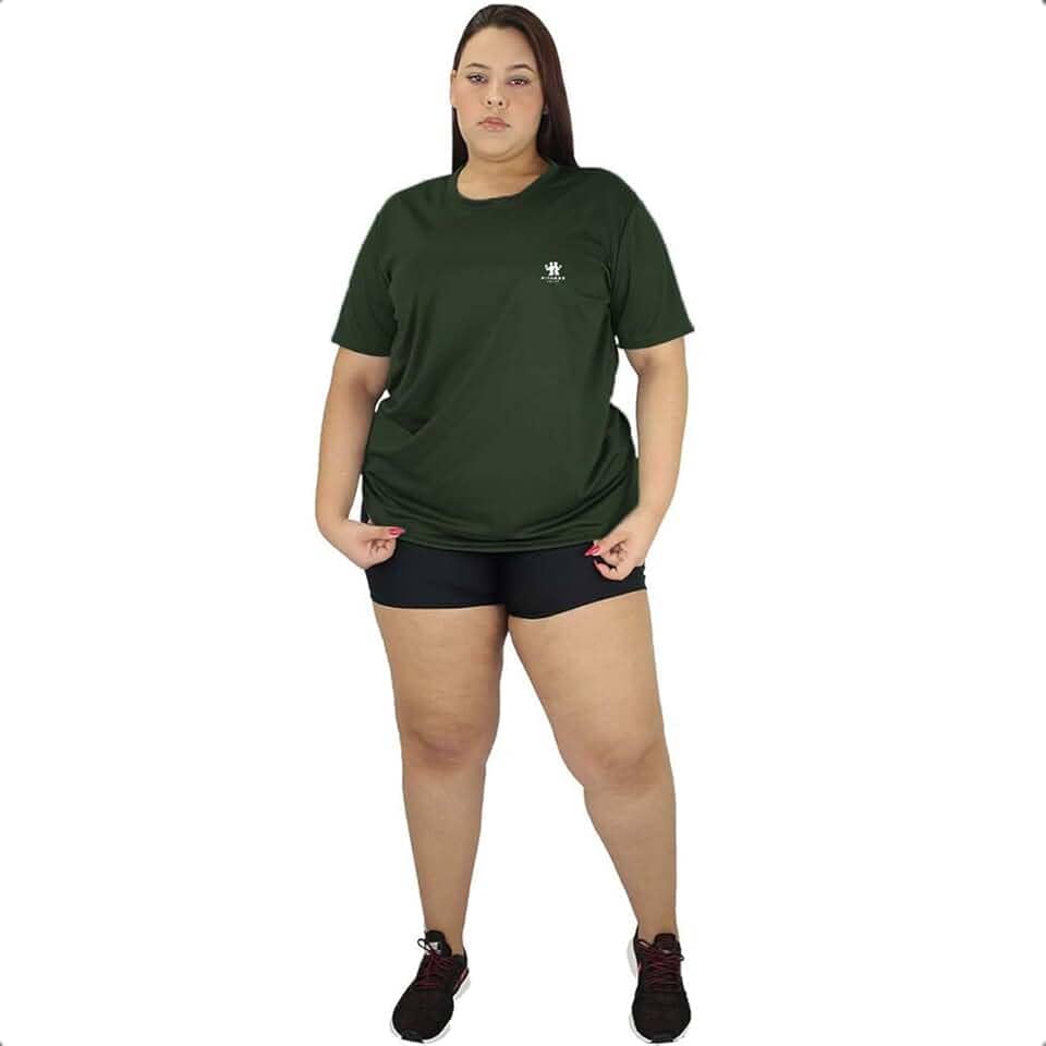 Camiseta Dry Fit Plus Size Feminina – Academia & Fitness | Alta Elasticidade, Anti Suor e Conforto