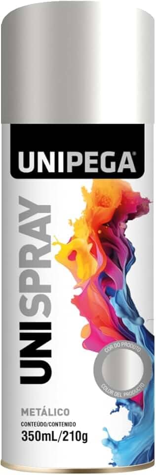 UNIPEGA TINTA SPRAY METALICA PRATA 350ML/210G