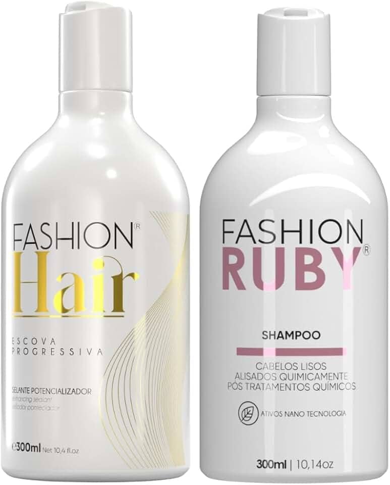 Kit Progressiva Profissional Fashion Hair 300ml + Shampoo Pós Química 300ml