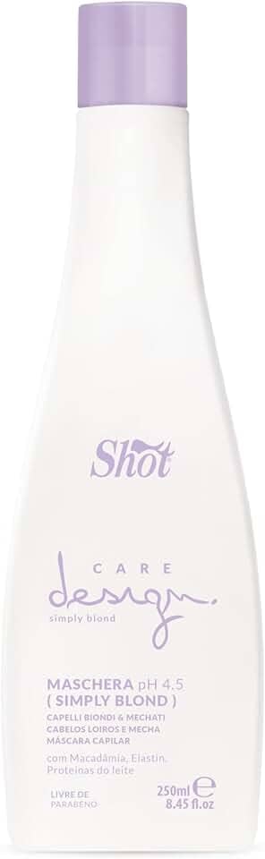 SHOT Máscara Simply Blond Para Cabelos Loiros 250Ml Nutrição Brilho Hidratação com Macadâmia