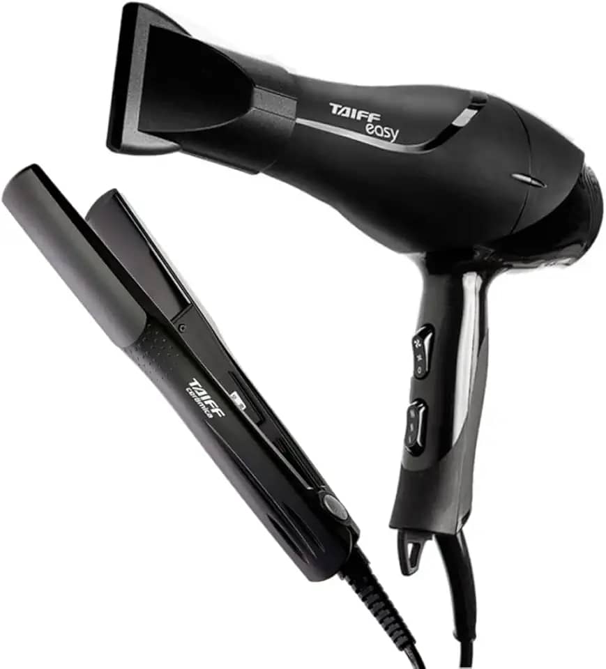 KIT TAIFF SECADOR PROFISSIONAL EASY 1700W - 127V + PRANCHA ALISADORA CERAMICA 180ºC - BIVOLT