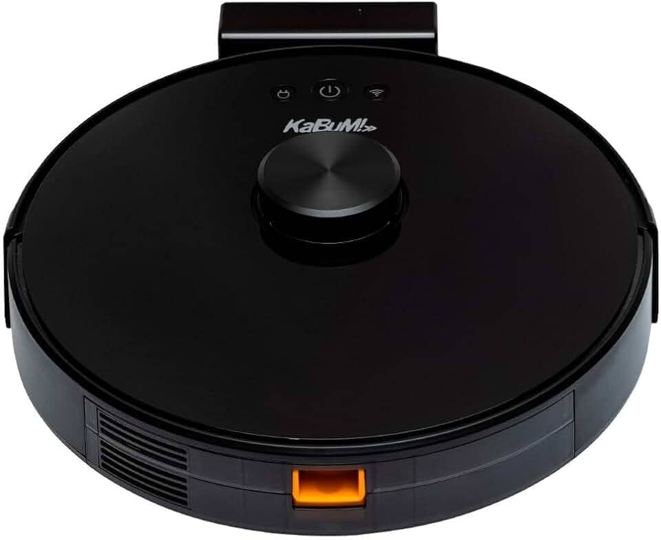 Robô Aspirador de Pó KaBuM! Smart 700, Preto, Aspira e Passa Pano, Mapeamento IR 360º, Controle via Aplicativo, Compatível com Google Assistant e Alexa XR500 Bivolt