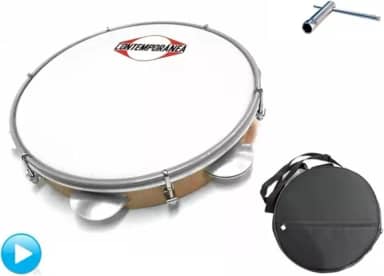 Pandeiro Contemporânea Light 11 Amadeirado + Capa