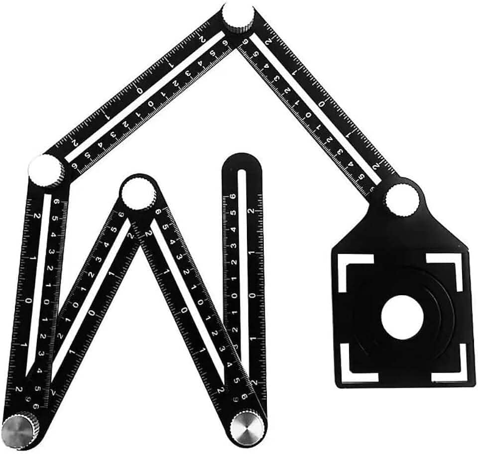 Régua Marcador Esquadro De Furo Em Piso Parede Azulejo Porcelanato Cerâmica Multi Ângulos