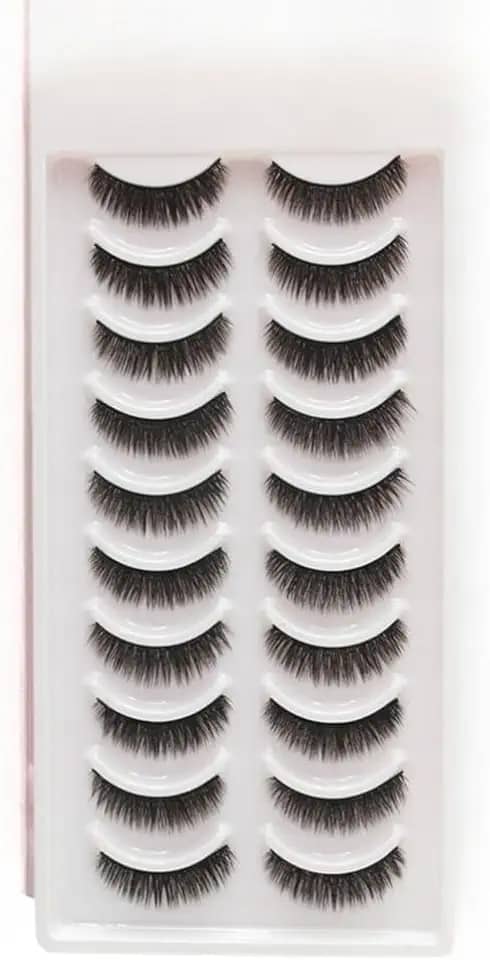 Cartela Com 10 Pares De CíLios PostiçOs - Curvados E Volumosos, Efeito Doll Eye(3D 49)