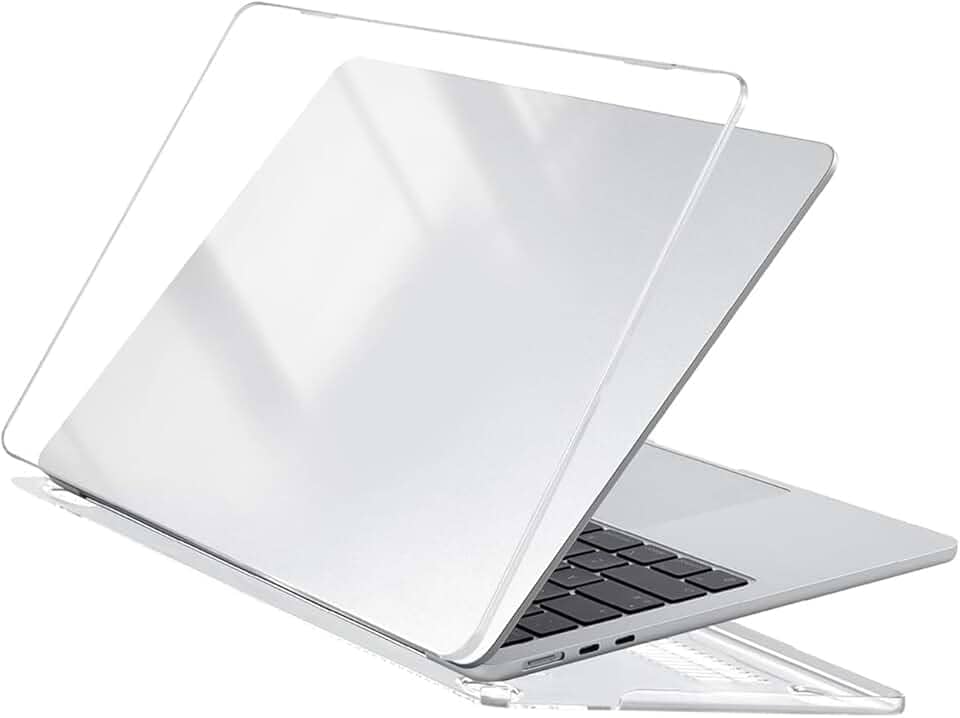 Capa Protetora para Laptop,Compatível com os Modelos MacBook Air 13 Polegadas M1 2020,2019,2018 A2337,A2179,A1932,Proteção Ultrafina contra Quedas com Dissipação de Calor e Ventilação(Transparência)