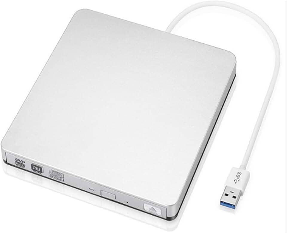 Gravador DVD Externo USB 3.0, Leitor CD/DVD Portátil, Compatível com para Windows e MacBook