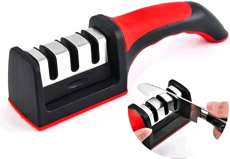 Afiador Amolador de Facas com 3 Opções De Afiar Amolar Profissional 3 Estágios