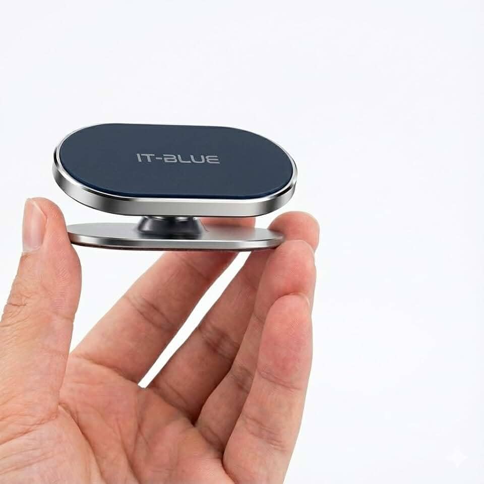 Suporte Magnético Celular Veicular 360° para Painel de Carro, Mini Base Adesiva 3M Forte, Imã Super Potente Universal para iPhone, Samsung, Xiaomi, Motorola e GPS - Design Discreto e Premium