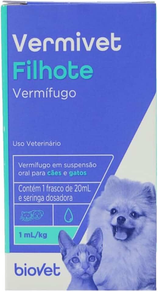 Vermífugo Biovet para Cães e Gatos Vermivet Filhote 20ml