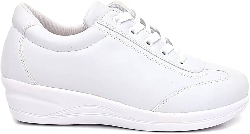 Tênis Sapatênis Feminino Casual Anabela Ortopédico Para Esporão E Trabalhos Em Pé