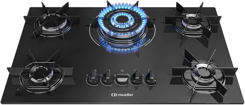 Cooktop Mueller 5 Bocas Queimador Tripla Chama MCG5BC Bivolt