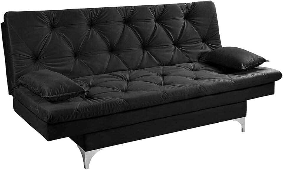 Sofa Cama Austria 3 Posições Reclinavel Essencial Estofados Preto