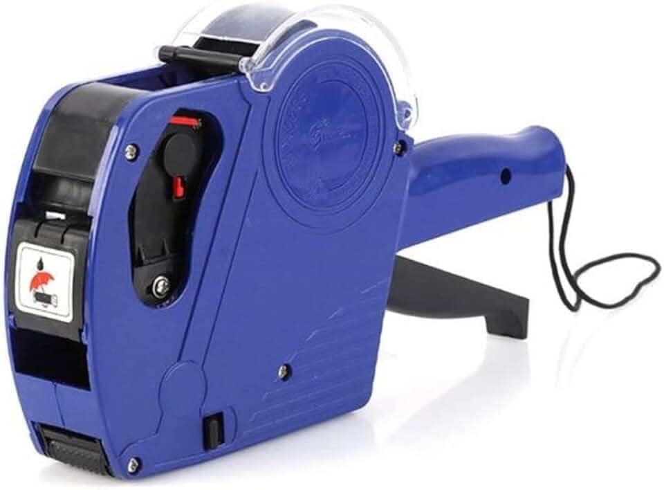 Etiquetadora Rotuladora De Preço Manual MAIS Refil Com Etiquetas De Preços 8 Dígitos Diversos Caracteres Códigos Datas Fácil Manuseio Portátil PREMIUM ONYK (AZUL)