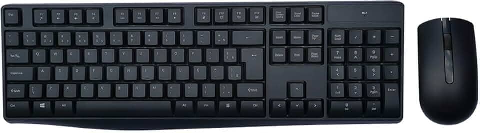 Kit Teclado e Mouse sem Fio Multi 2.4GHz USB com 1600 DPI e 12 Teclas Multimídia – Preto TC269