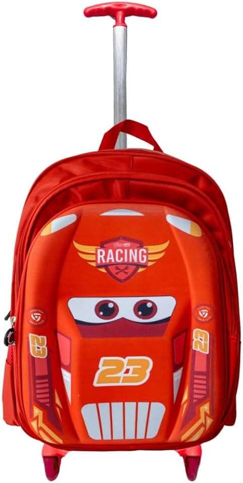 Mochila Rodinha 3d Macqueen Infantil Meninos Escolar Carros (Vermelho)