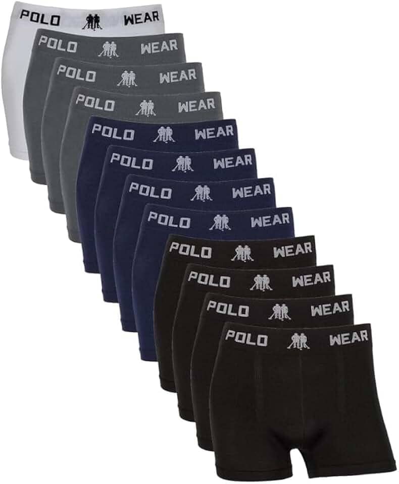 Kit Cueca Boxer Infantil Masculina em Poliéster com Elastano, Cores Sortidas e Tamanhos do P ao GG, Tecido Macio, Ajuste Confortável e Liberdade para Brincar