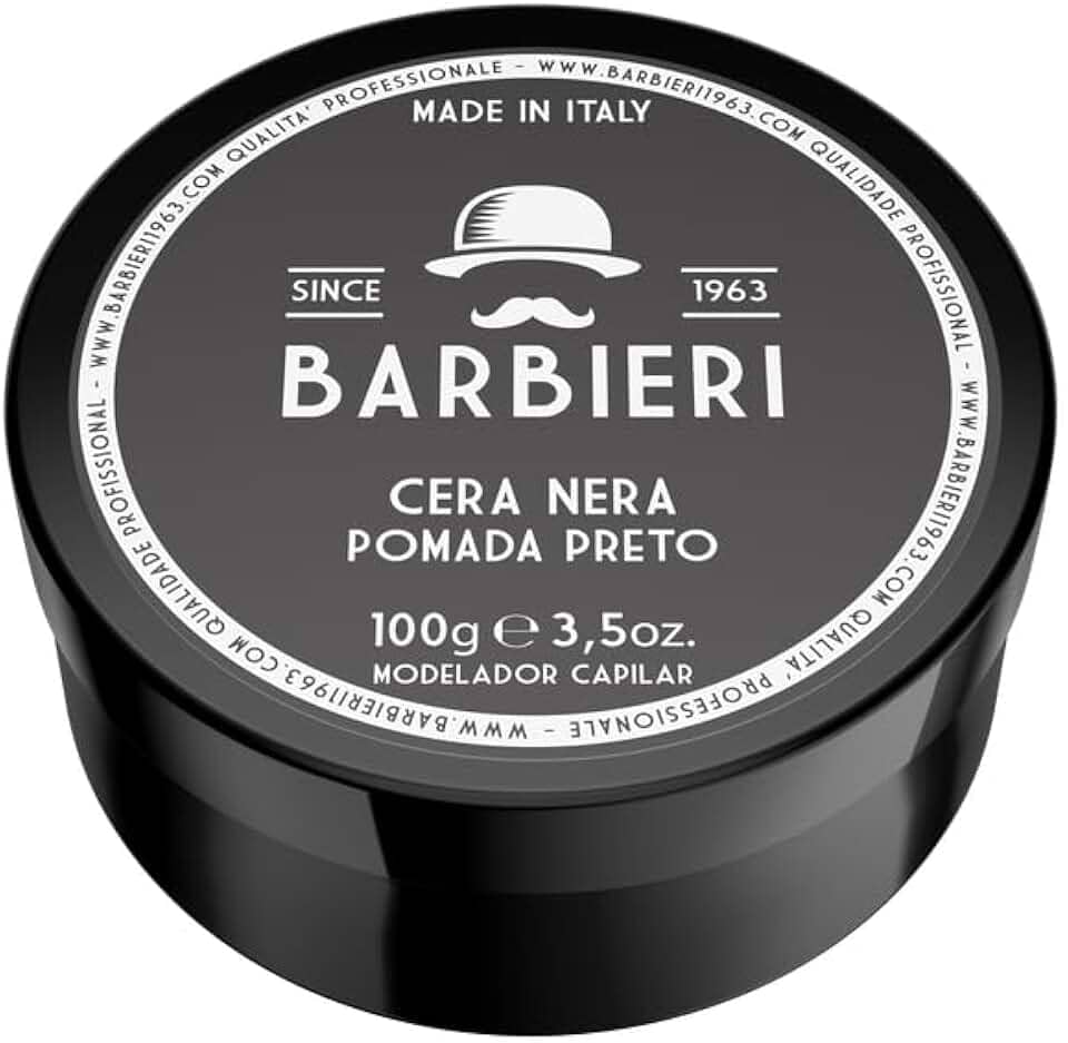 BARBIERI DESDE 1963 Pasta Nera Italiana 100g Fixação Média para Cabelos Masculinos com Aparência Natural Suaviza e estiliza Cabelos Grisalhos