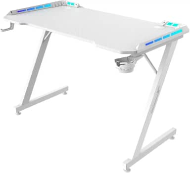 Mesa Gamer SuperFrame Epic RGB, Com Suporte Para Headset e Copo, Branco, SF-TB-EP11060WF RGB