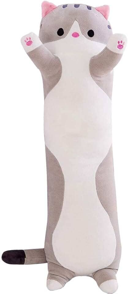 Adorável boneca de gato de pelúcia, linda boneca de gato de pelúcia macia almofada de gatinho brinquedo almofada de dormir presente para crianças namoradas