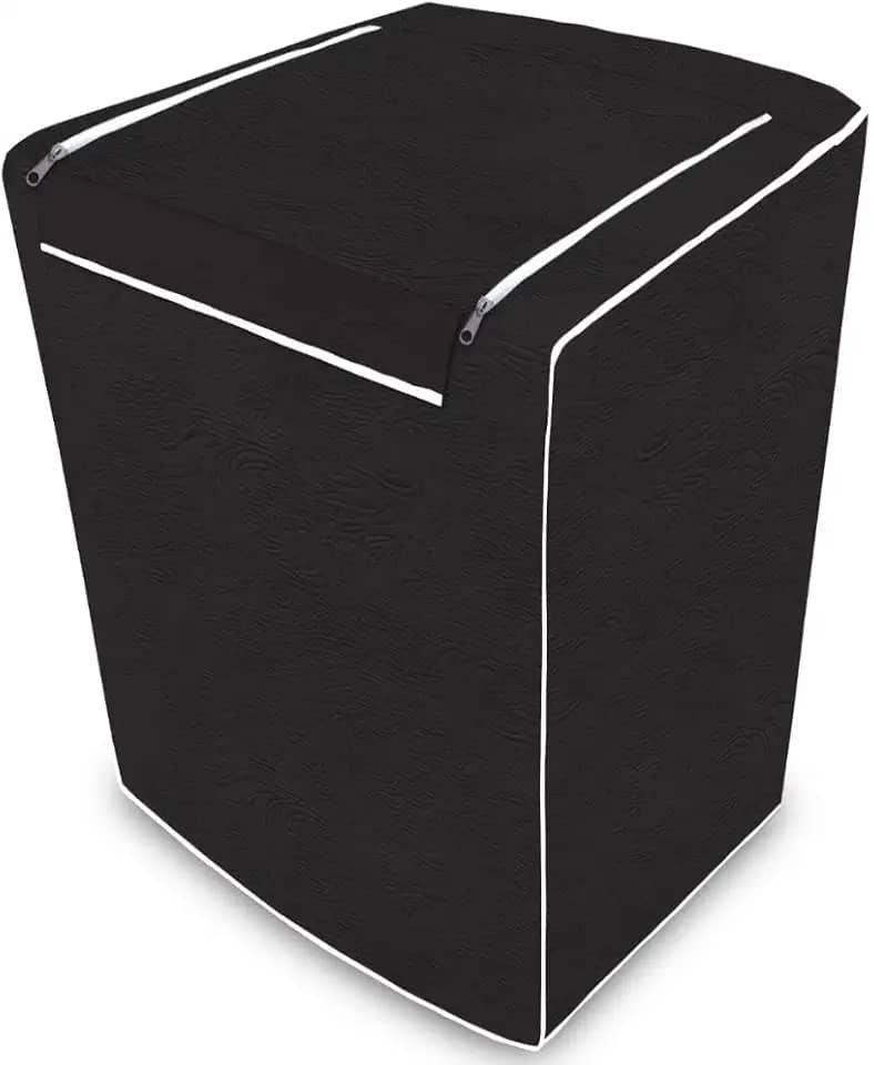 Capa de Máquina de Lavar Impermeável Com Zíper Todas as Marcas Eletrolux, Brastemp, Consul 12kg, 13kg, 14kg, 15kg, 16kg (Preto M)