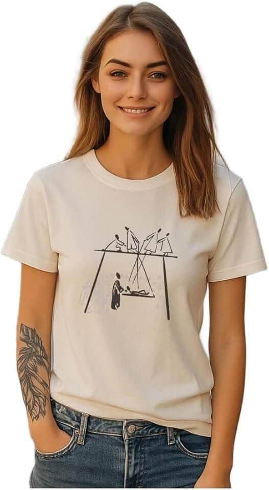 Camiseta Feminina Casual Fé Cristã Com Estampa Dtf Algodão