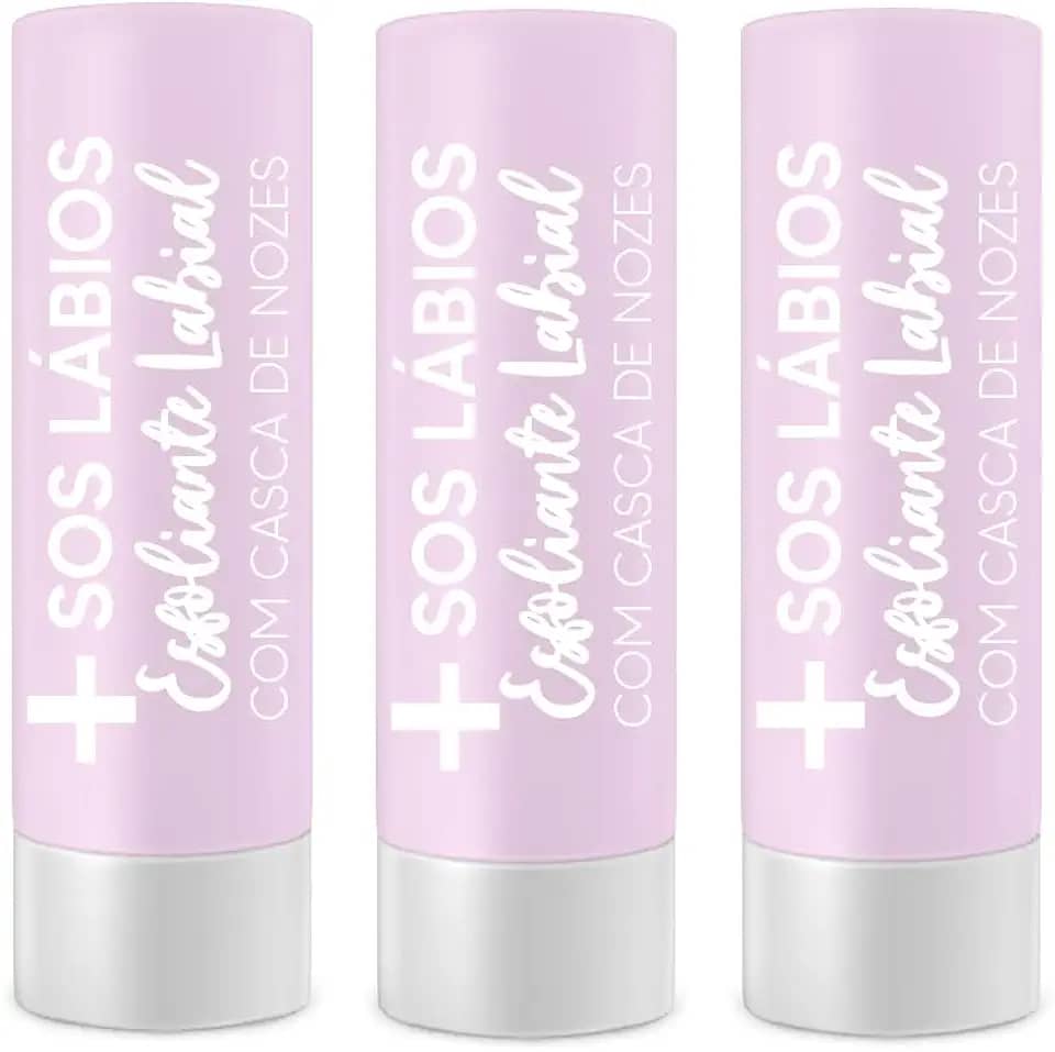 Kit 3 unidades - SOS Lábios Esfoliante Labial 3, 5Gr Top Beauty, Top Beauty