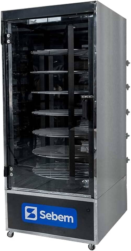 Assador Máquina de Assar Frango e Carnes Frangueira a Gás Giratório 120kg 48 Frangos Sebem