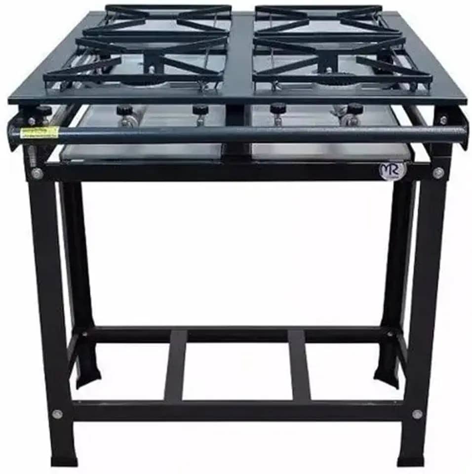 Fogão Industrial 4 Bocas Standard Alta Pressão Grelhas Aço 30x30 P5 MR Fogões