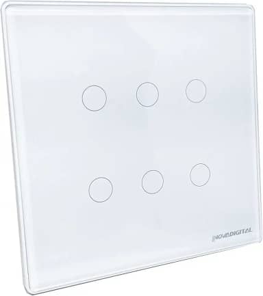 NovaDigital Interruptor Inteligente 4x4 Wi-Fi 6 botões Touch Screen Alexa Google Home Tuya Smart Life