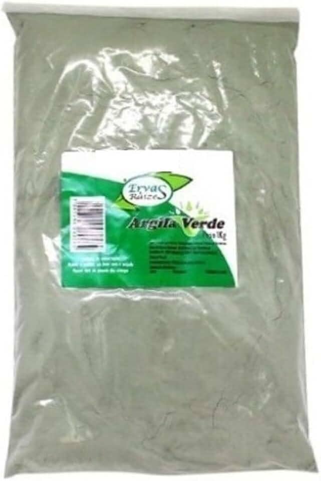 Argila Verde 100% Pura Pacote de 1 Kg Ervas e Raízes