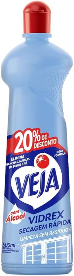 Veja Limpa Vidros Vidrex Tradicional - Fórmula de lavagem de vidro, 500ml