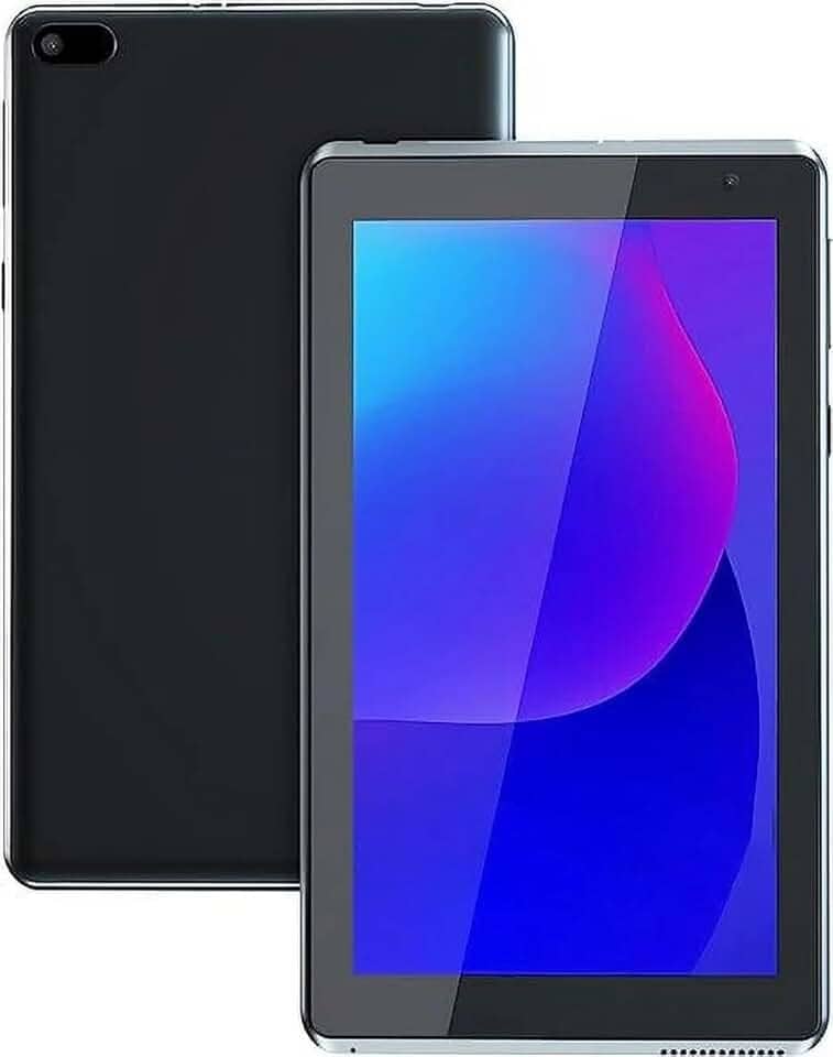 ATOZEE Tablet Android, tablets de 7 polegadas, processador quad-core de 1,5 GHz, armazenamento de 32 GB, 4 GB de RAM, câmera dupla, tela HD de 1024 x 600 IPS, expansão de 1024 GB, tablet WiFi-6 BT