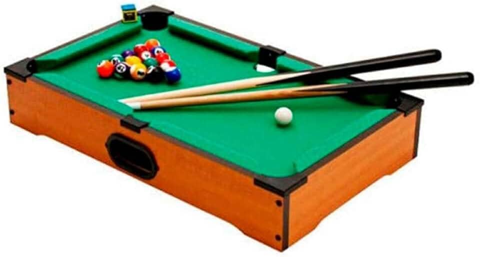 Mesa de Bilhar Mini Sinuca Snooker Portátil 31x51cm Completa com Tacos de Madeira e Bolas